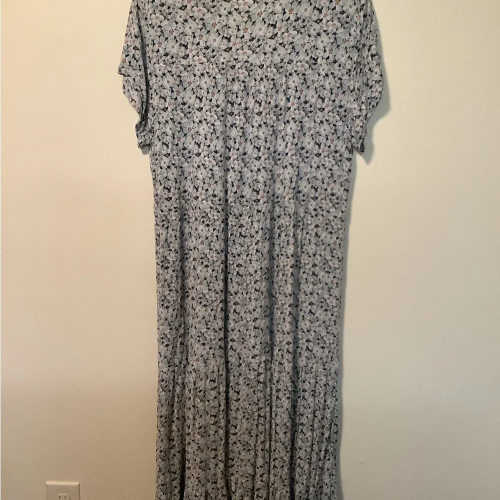 Sonoma Light Blue Floral Maxi Dress with Tassel Tie - Picture 7 of 8